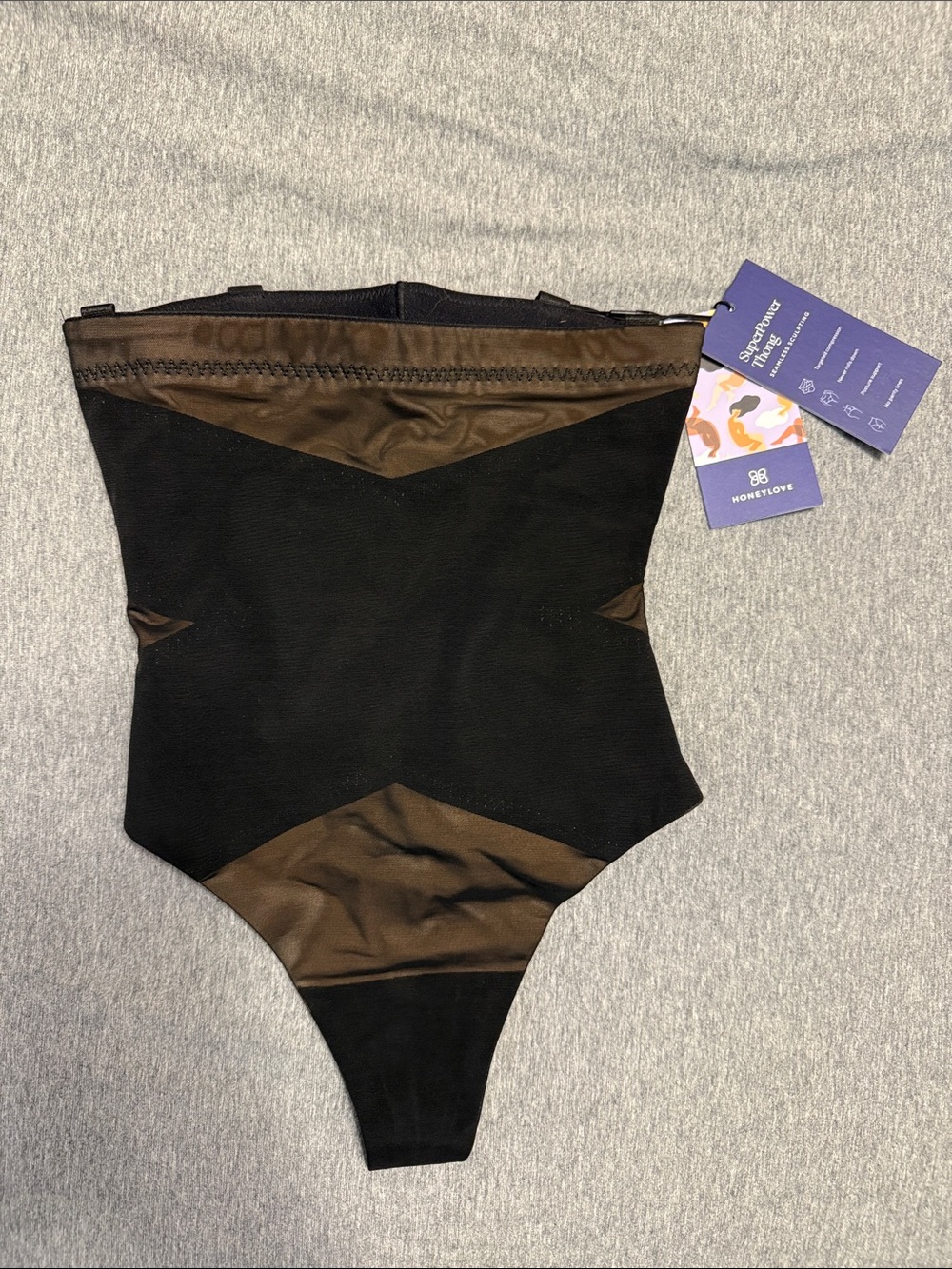 Honeylove Black Sculpting Thong Bodysuit